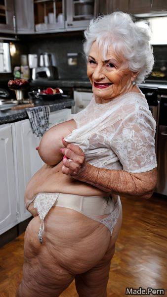 White hair lipstick bbw slutty big tits made chubby AI porn - made.porn on pornsimulated.com