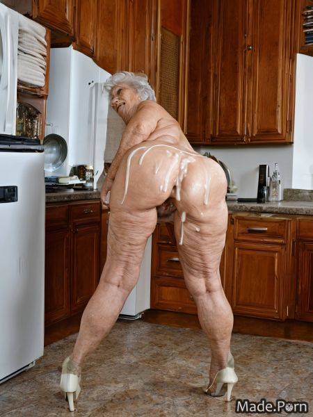 90 looking at viewer back view caucasian spreading ass happy bukkake AI porn - made.porn on pornsimulated.com