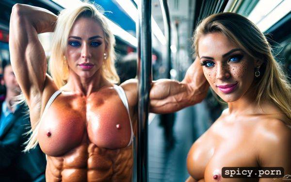 Perky boobs oiled body stethoscope around neck bulging muscles - spicy.porn on pornsimulated.com
