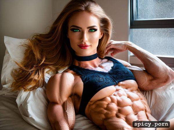 Ginger beautiful huge veiny biceps hand behind head on bed next to window - spicy.porn - Sweden on pornsimulated.com