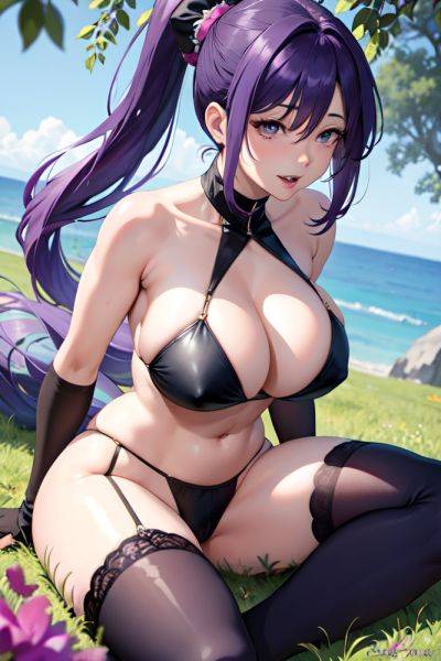 Anime Skinny Huge Boobs 30s Age Orgasm Face Purple Hair Ponytail Hair Style Dark Skin Watercolor Meadow Side View Spreading Legs Stockings 3666820168616299634 - AI Hentai - aihentai.co on pornsimulated.com