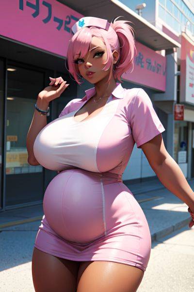 Anime Pregnant Huge Boobs 20s Age Seductive Face Pink Hair Pixie Hair Style Dark Skin Cyberpunk Wedding Front View Jumping Nurse 3670612197463685192 - AI Hentai - aihentai.co on pornsimulated.com