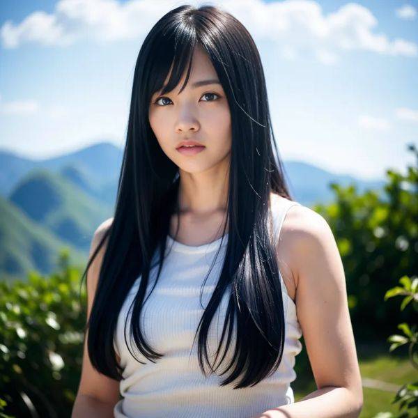 , japanese,woman,twenties,(RAW photo, best quality, masterpiece:1.1), (realistic, photo-realistic:1.2), ultra-detailed, ultra high res, physically-based rendering,long hair,blue hair,hair behind ear,bangs,(adult:1.5) - pornmake.ai - Japan on pornsimulated.com