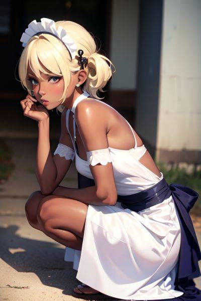 Anime Skinny Small Tits 70s Age Pouting Lips Face Blonde Pixie Hair Style Dark Skin Dark Fantasy Wedding Side View Squatting Maid 3672313004516609638 - AI Hentai - aihentai.co on pornsimulated.com