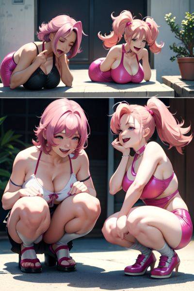 Anime Busty Small Tits 50s Age Laughing Face Pink Hair Messy Hair Style Light Skin Painting Strip Club Side View Squatting Latex 3672355524693343000 - AI Hentai - aihentai.co on pornsimulated.com