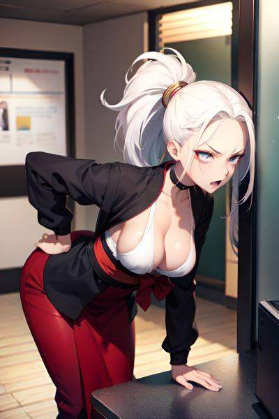 Anime Busty Small Tits 18 Age Angry Face White Hair Slicked Hair Style Dark Skin Charcoal Office Side View Bending Over Kimono 3672537202283445224 - AI Hentai - aihentai.co on pornsimulated.com