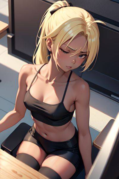 Anime Skinny Small Tits 30s Age Angry Face Blonde Ponytail Hair Style Dark Skin Crisp Anime Office Close Up View Sleeping Goth 3672633839008719441 - AI Hentai - aihentai.co on pornsimulated.com