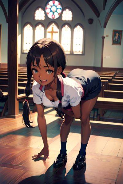 Anime Skinny Small Tits 50s Age Laughing Face Brunette Pigtails Hair Style Dark Skin Illustration Church Front View Bending Over Nurse 3672676359185388008 - AI Hentai - aihentai.co on pornsimulated.com