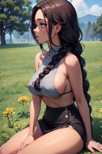 Anime Skinny Huge Boobs 60s Age Seductive Face Ginger Braided Hair Style Dark Skin Charcoal Meadow Side View Cumshot Mini Skirt 3672757534108577845 - AI Hentai - aihentai.co on pornsimulated.com
