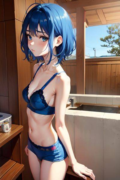 Anime Skinny Small Tits 20s Age Sad Face Blue Hair Messy Hair Style Light Skin Soft Anime Sauna Side View Plank Bra 3672904421504397956 - AI Hentai - aihentai.co on pornsimulated.com