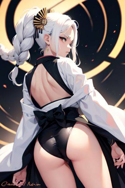 Anime Skinny Small Tits 60s Age Angry Face White Hair Braided Hair Style Dark Skin Black And White Mall Back View Spreading Legs Kimono 3672912152933125905 - AI Hentai - aihentai.co on pornsimulated.com