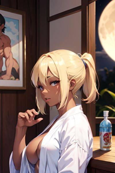 Anime Muscular Small Tits 50s Age Seductive Face Blonde Pixie Hair Style Dark Skin Skin Detail (beta) Moon Side View Working Out Bathrobe 3672943076698111190 - AI Hentai - aihentai.co on pornsimulated.com