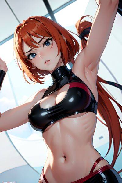 Anime Skinny Huge Boobs 18 Age Serious Face Ginger Pixie Hair Style Light Skin Black And White Tent Close Up View T Pose Latex 3673256179330384506 - AI Hentai - aihentai.co on pornsimulated.com