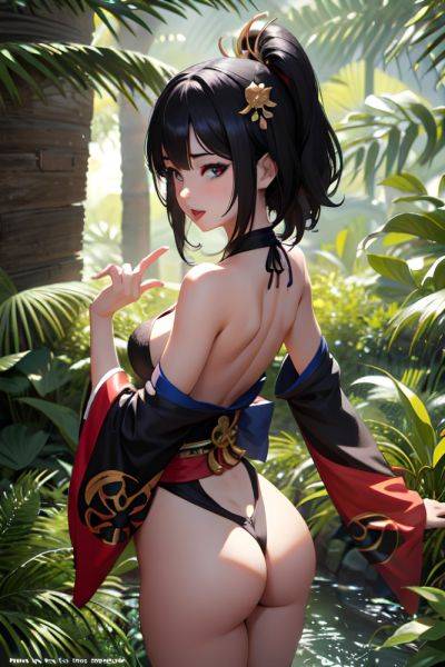 Anime Busty Small Tits 18 Age Ahegao Face Black Hair Pixie Hair Style Dark Skin 3d Jungle Back View T Pose Geisha 3673901713394256807 - AI Hentai - aihentai.co on pornsimulated.com