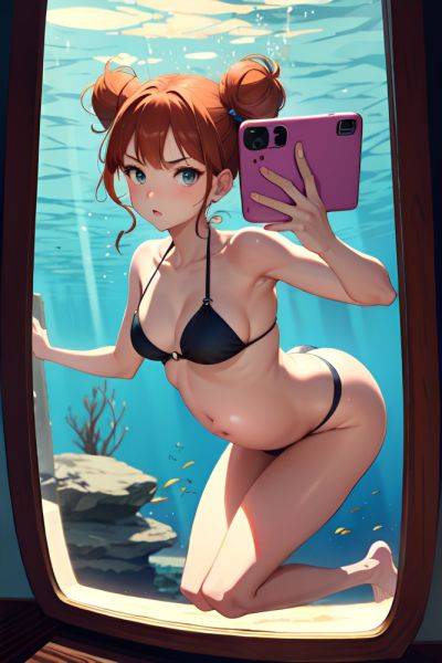 Anime Pregnant Small Tits 60s Age Serious Face Ginger Hair Bun Hair Style Dark Skin Mirror Selfie Underwater Side View Jumping Bikini 3673940368060140829 - AI Hentai - aihentai.co on pornsimulated.com