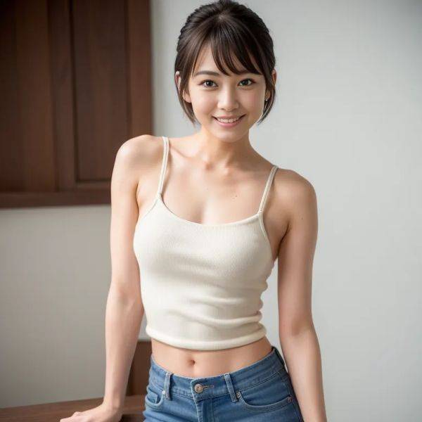 , japanese,woman,thirties,(RAW photo, best quality, masterpiece:1.1), (realistic, photo-realistic:1.2), ultra-detailed, ultra high res, physically-based rendering,short hair,pixie cut,beautiful,(smile),(aegyo sal),Looking - pornmake.ai - Japan on pornsimulated.com