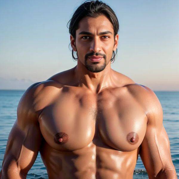 , Indian, brown skin, facial mark,manly man,thirties,(RAW photo, best quality, masterpiece:1.1), (realistic, photo-realistic:1.2), ultra-detailed, ultra high res, physically-based rendering,short hair,black - pornmake.ai - India on pornsimulated.com