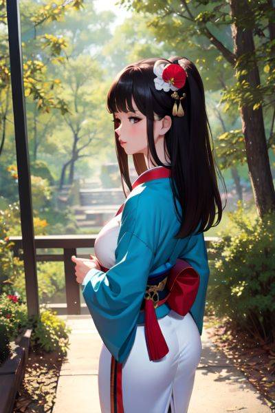 Anime Busty Small Tits 80s Age Pouting Lips Face Brunette Straight Hair Style Light Skin Soft Anime Forest Back View Jumping Geisha 3670859585517485658 - AI Hentai - aihentai.co on pornsimulated.com