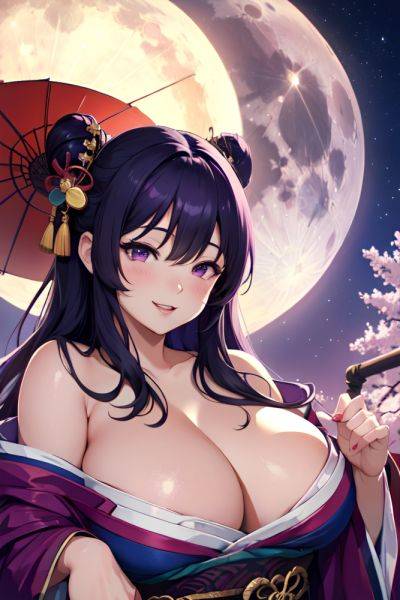 Anime Chubby Small Tits 20s Age Laughing Face Purple Hair Messy Hair Style Light Skin Dark Fantasy Moon Close Up View Straddling Geisha 3670905971164876905 - AI Hentai - aihentai.co on pornsimulated.com