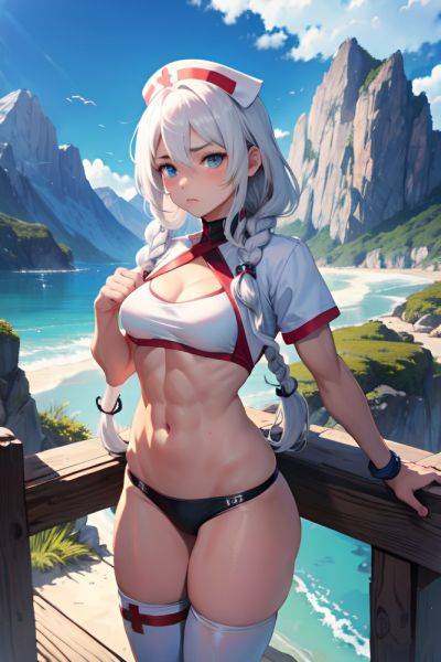 Anime Muscular Small Tits 18 Age Sad Face White Hair Braided Hair Style Light Skin Illustration Mountains Front View Plank Nurse 3674350107945562279 - AI Hentai - aihentai.co on pornsimulated.com