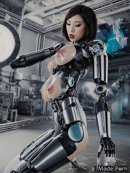 Cyan white industry factory close up partially nude blowjob bobcut AI porn - made.porn on pornsimulated.com