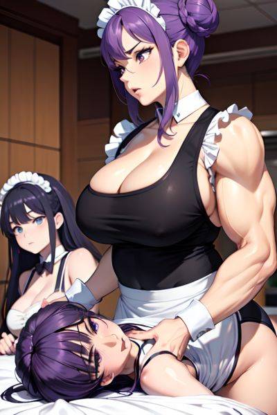 Anime Muscular Huge Boobs 70s Age Shocked Face Purple Hair Hair Bun Hair Style Light Skin Black And White Grocery Side View Massage Maid 3674527919593914631 - AI Hentai - aihentai.co on pornsimulated.com