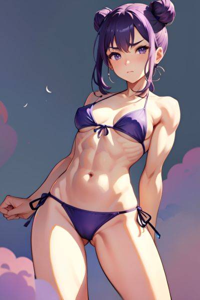 Anime Muscular Small Tits 40s Age Sad Face Purple Hair Hair Bun Hair Style Dark Skin Watercolor Moon Front View On Back Bikini 3674589767147201191 - AI Hentai - aihentai.co on pornsimulated.com