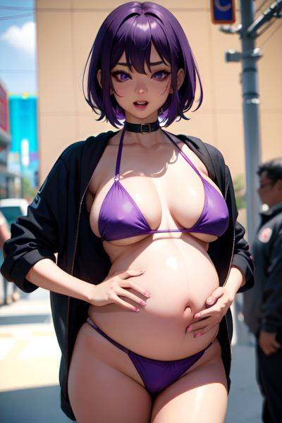 Anime Pregnant Small Tits 40s Age Ahegao Face Purple Hair Pixie Hair Style Dark Skin Cyberpunk Club Close Up View Jumping Bikini 3674632287324090804 - AI Hentai - aihentai.co on pornsimulated.com