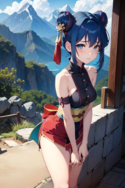 Anime Busty Small Tits 40s Age Sad Face Blue Hair Pixie Hair Style Dark Skin Soft Anime Mountains Front View Bending Over Geisha 3674701865795123109 - AI Hentai - aihentai.co on pornsimulated.com