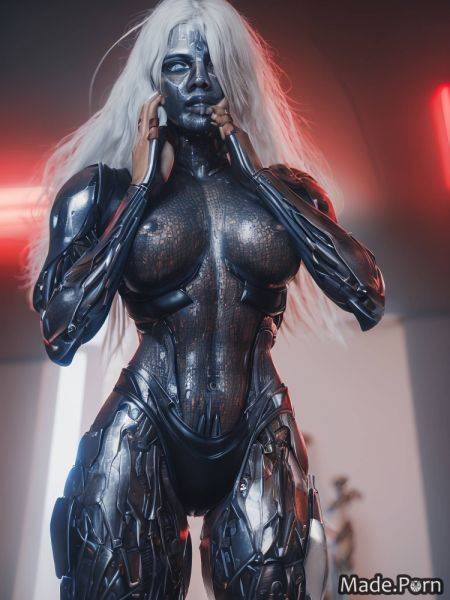 Black long legs tanned skin big hips robot white hair big ass AI porn - made.porn on pornsimulated.com