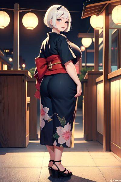Anime Chubby Small Tits 30s Age Happy Face White Hair Bobcut Hair Style Light Skin Charcoal Bar Back View Working Out Kimono 3674879677443383043 - AI Hentai - aihentai.co on pornsimulated.com