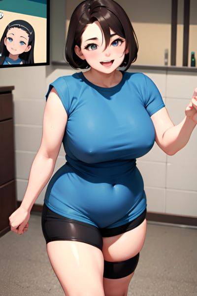 Anime Chubby Small Tits 20s Age Laughing Face Brunette Slicked Hair Style Light Skin Soft + Warm Prison Close Up View Working Out Stockings 3675014968915008707 - AI Hentai - aihentai.co on pornsimulated.com