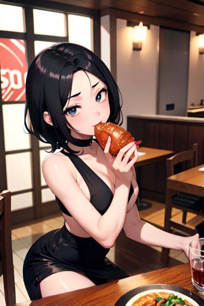 Anime Skinny Small Tits 60s Age Ahegao Face Black Hair Slicked Hair Style Dark Skin Soft + Warm Restaurant Front View Eating Mini Skirt 3675030430757185923 - AI Hentai - aihentai.co on pornsimulated.com