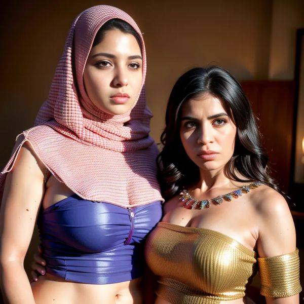 , Arabs,(2women:2),thirties,(RAW photo, best quality, masterpiece:1.1), (realistic, photo-realistic:1.2), ultra-detailed, ultra high res, physically-based rendering,(adult:1.5) - pornmake.ai on pornsimulated.com