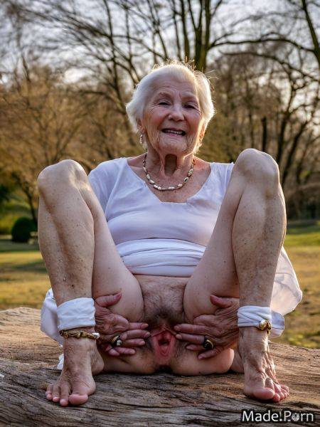 Woman park jewelry feet saggy tits white hair barefoot AI porn - made.porn on pornsimulated.com