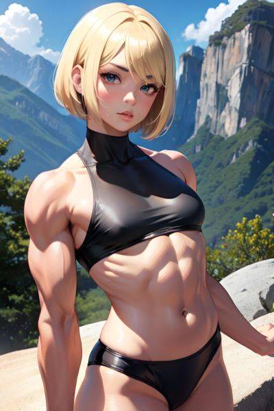 Anime Muscular Small Tits 40s Age Pouting Lips Face Blonde Bobcut Hair Style Dark Skin Charcoal Mountains Front View Massage Teacher 3675138663487129246 - AI Hentai - aihentai.co on pornsimulated.com