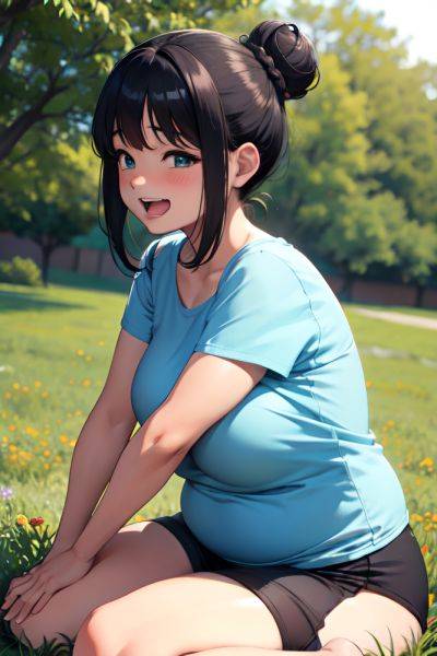 Anime Chubby Small Tits 18 Age Laughing Face Black Hair Hair Bun Hair Style Dark Skin Warm Anime Meadow Side View Yoga Fishnet 3675142529445256589 - AI Hentai - aihentai.co on pornsimulated.com