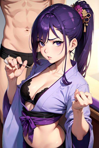 Anime Busty Small Tits 40s Age Serious Face Purple Hair Slicked Hair Style Light Skin Soft + Warm Strip Club Close Up View Massage Kimono 3675397650506287678 - AI Hentai - aihentai.co on pornsimulated.com