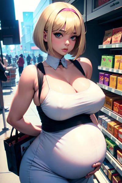 Anime Pregnant Huge Boobs 80s Age Pouting Lips Face Blonde Bobcut Hair Style Light Skin Cyberpunk Grocery Close Up View On Back Maid 3675695291256090363 - AI Hentai - aihentai.co on pornsimulated.com