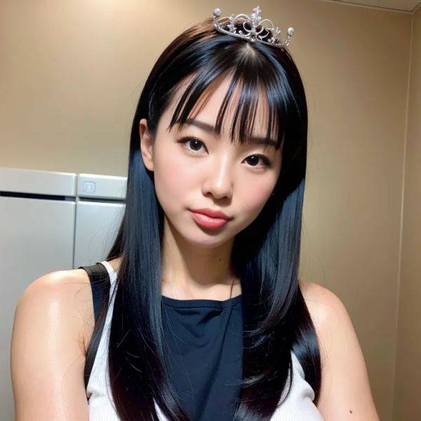 ,korean,woman,twenties,(RAW photo, best quality, masterpiece:1.1), (realistic, photo-realistic:1.2), ultra-detailed, ultra high res, physically-based rendering,long hair,double tail,black hair,hair behind ear,bangs,blue - pornmake.ai - North Korea on pornsimulated.com