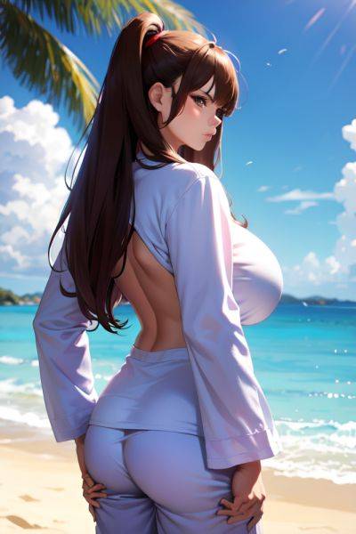 Anime Busty Huge Boobs 80s Age Serious Face Brunette Straight Hair Style Light Skin Painting Gym Back View On Back Pajamas 3675942681846300554 - AI Hentai - aihentai.co on pornsimulated.com