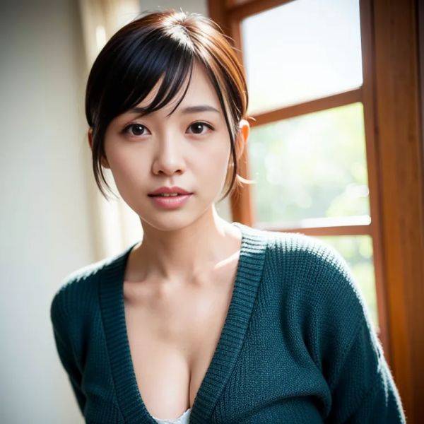 , japanese,woman,thirties,(RAW photo, best quality, masterpiece:1.1), (realistic, photo-realistic:1.2), ultra-detailed, ultra high res, physically-based rendering,short hair,pixie cut,(adult:1.5) - pornmake.ai - Japan on pornsimulated.com