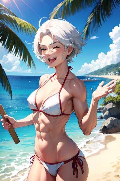 Anime Muscular Small Tits 70s Age Laughing Face White Hair Slicked Hair Style Light Skin Skin Detail (beta) Beach Front View Cooking Bikini 3676016125764398261 - AI Hentai - aihentai.co on pornsimulated.com