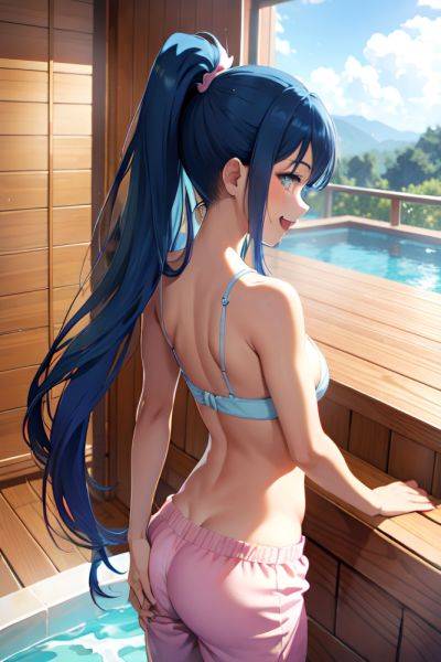 Anime Busty Small Tits 18 Age Laughing Face Blue Hair Ponytail Hair Style Dark Skin Soft + Warm Sauna Back View Bathing Pajamas 3671323444533988656 - AI Hentai - aihentai.co on pornsimulated.com