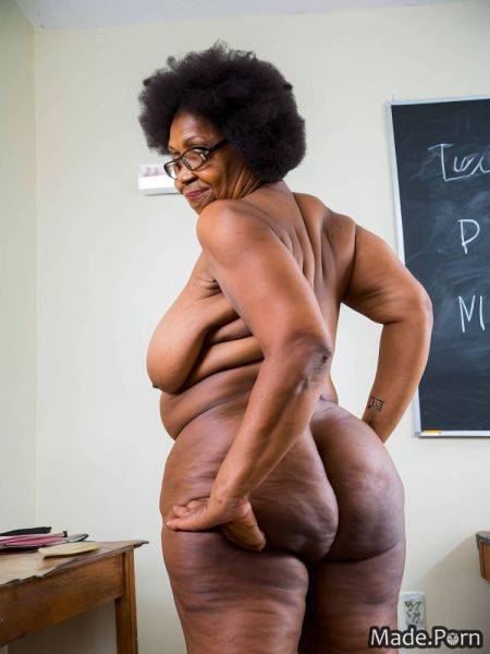 Angry black hair standing from behind muscular classroom looking back AI porn - made.porn on pornsimulated.com
