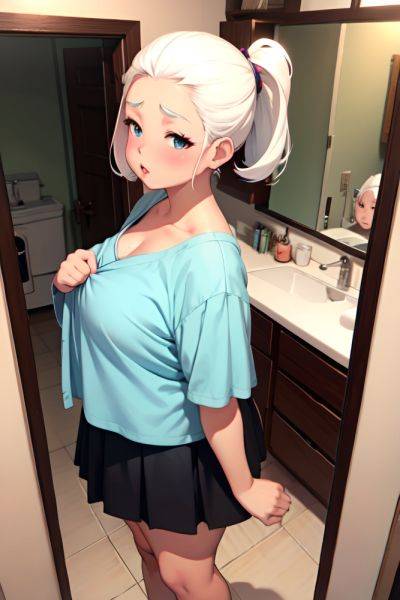 Anime Chubby Small Tits 50s Age Pouting Lips Face White Hair Slicked Hair Style Dark Skin Mirror Selfie Jungle Back View Sleeping Mini Skirt 3671373695651895345 - AI Hentai - aihentai.co on pornsimulated.com