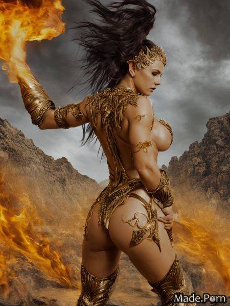 Dark fantasy muscular woman tornado night nude big hips AI porn - made.porn on pornsimulated.com