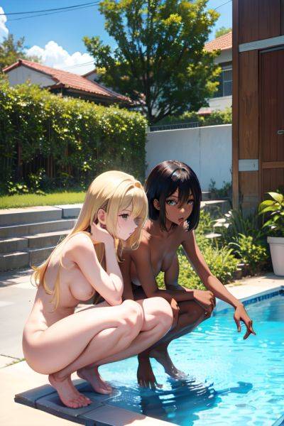 Anime Skinny Small Tits 60s Age Shocked Face Blonde Messy Hair Style Dark Skin Crisp Anime Pool Front View Squatting Nude 3671547641829565349 - AI Hentai - aihentai.co on pornsimulated.com