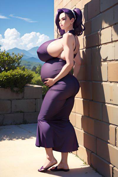 Anime Pregnant Huge Boobs 40s Age Serious Face Purple Hair Slicked Hair Style Dark Skin Charcoal Oasis Back View Bending Over Maid 3671624951241732072 - AI Hentai - aihentai.co on pornsimulated.com