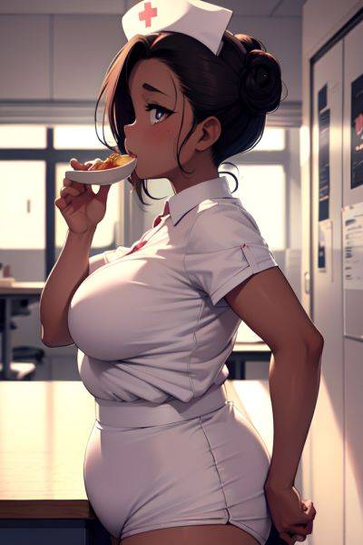 Anime Chubby Small Tits 20s Age Sad Face Ginger Slicked Hair Style Dark Skin Soft + Warm Office Side View Eating Nurse 3671675199817254802 - AI Hentai - aihentai.co on pornsimulated.com